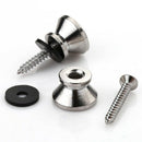 Guitar Bass Chrome Metal End Pin Strap Buttons Locks Cushion Screws (16Pcs)