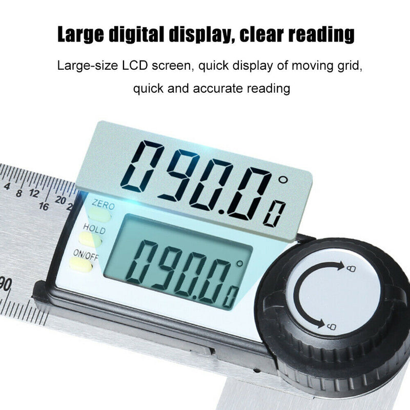 200mm Digital Inclinometer Angle Meter Ruler Electron Goniometer Protractor