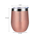 12Oz Stainless Steel Insulated Wine Glass Double Wall Coffee Mug Insulated