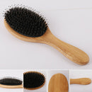 Comb Portable Hair Brush Massage Styling Tool Boar Bristle Wood Handle Durable