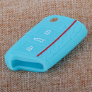 Blue Silicone Flip Remote Key FOB Case Cover Shell fit for VW Golf 7 Mk7 Hf