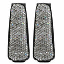 Auto Fastener Clip White Rhinestone Diamond Car Sun Visor Glasses Sunglasse T4M2