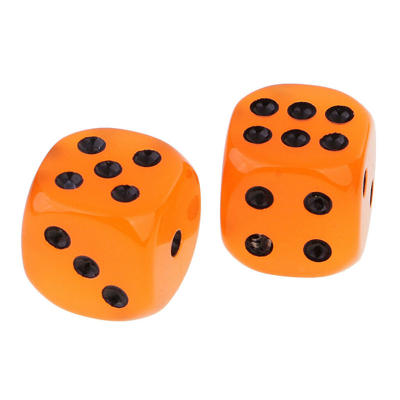 Orange Acrylic D6 Noctilucence Dices 6-Sided Point Spot Game Dice 25pcs/Pack
