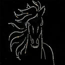 Horse Rhinestones Iron on Hot Fix Motif Heat Press Applique Patch 12.5x9.6 Inch