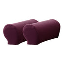 2Pcs Stretch Armrest Slip-Covers Sofa Arms Protectors Purple +10 Twist Pins