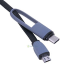 2 in 1 Micro USB+Type-C Sync Data and Charging Cable for Android (Black) SN9F