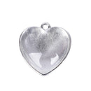60pcs Heart Pendant Trays Bright Glass Cabochon for Photo DIY Jewellery MakingOZ