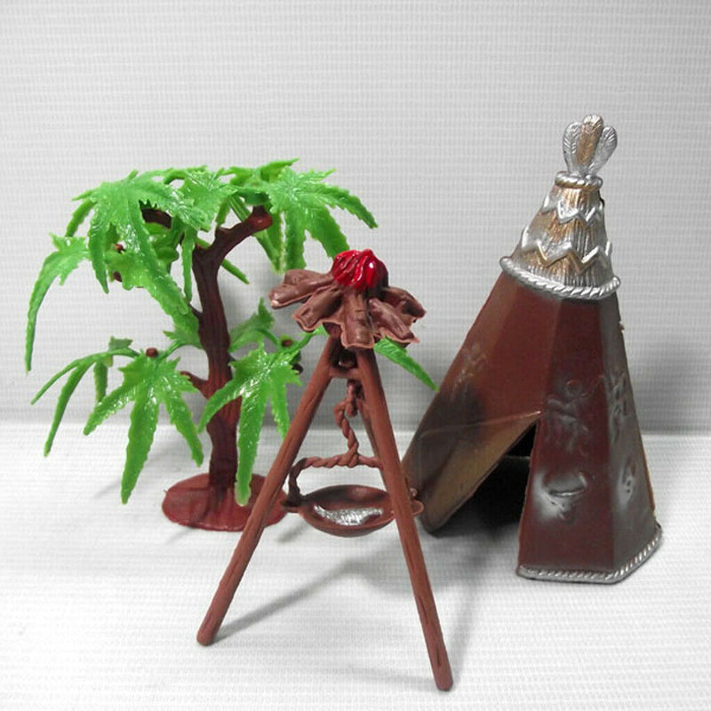 Plastic Cowboys Indians 1 Set Figures US Old West Kids