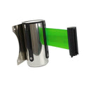 4M Green Belt Stanchion Queue Barrier Wall Retractable Ribbon Durable
