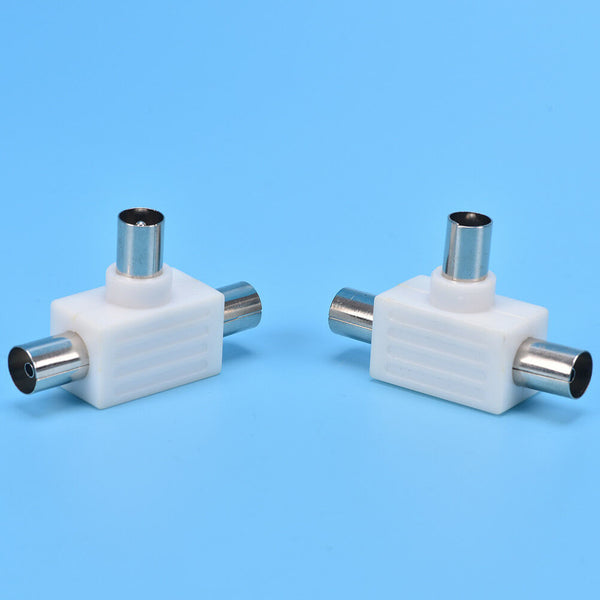 2PCS Antenna tee TV Plug One Point Two Cable TV Plug Antenna Conversion Head LJ