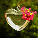 Heart Shaped Glass Hanging Vase Bottle Terrarium Container Plant Flower Tab