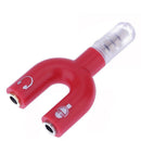 3.5mm Stereo Audio Jack Earphone Headphone 2 Way U Splitter Adapter A