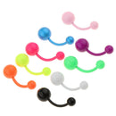 9Pcs Stainless Steel Navel Ring Curved Barbell Piercing Jewelry Bright Color