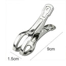 6pcs 9cm Small Stainless Steel Beach Towel Hanger Clamps Clothes Pegs Clips Tool