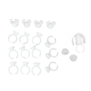 Eyelash Strip Holder Pallet Set & 100 Glue Rings Eye Lash Extensions Cups