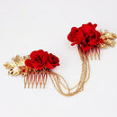 Wedding Bridal Rose Flower Barrette Hair Pins Clips Bridesmaid Side Comb