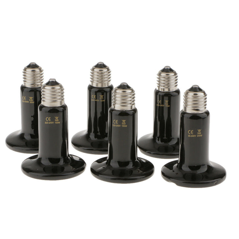75W Reptile Terrarium Infrared Heat Emitter Basking Spot Light Bulb Dia.75mm