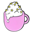 Candy Color Brooch Coffee Cup Badge Jacket Shirts Ornament Gift (Style 2) A