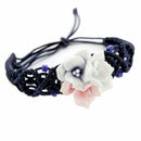 Woven Bracelet Chinese Style Ceramic Flower Bracelet Wrist(Three Colours) M7I3