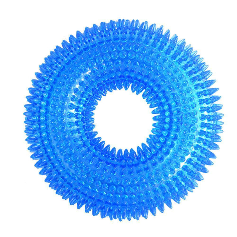 Clean Tooth Chew Thorn Ring Bite Resistant Squeaky Interactive Dog Toys SN9F
