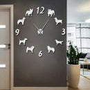Different Dog Breeds Large Wall Clock Dog Lovers Pet Owners Home Decor Gian