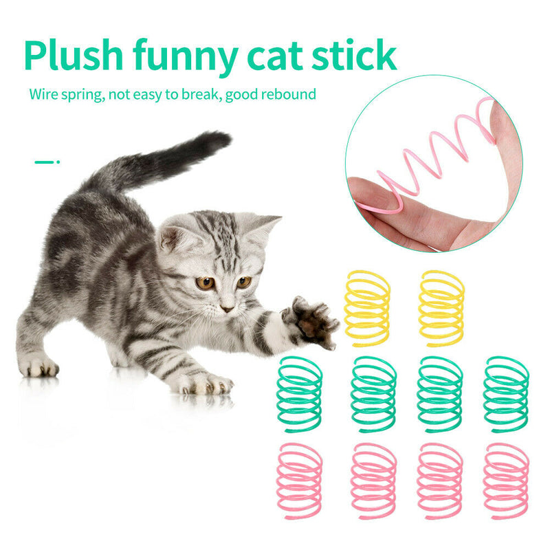 10pcs Plastic Cat Teaser Spring Pet Funny Interactive Flexible Coil Toys