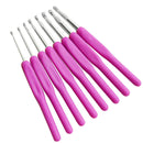 1 Set 8 Size 2.5mm-6.0mm ABS Plastic Handle Aluminum Crochet Hooks Needles dfs