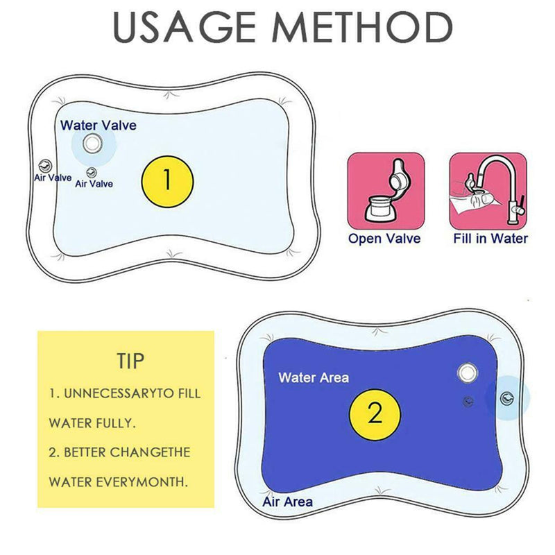 Baby Kids Inflatable Water Play Mat Patted Pad Cushion Tummy Time Playmats