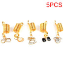 5 Pcs Metal Hair Braid Dreadlock Beads Cuffs Clips Braid Spiral Jewelry Decor Bj