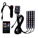 1Pc Car Interior 5050 SMD 36LED Hard RGB LED Strip Light 12V IR Controller+Music