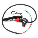Black Motorcycle Quad bike Engine Stop Tether Lanyard Closed Kill Switch FT