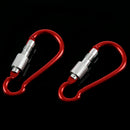 2Pcs Aluminum Climbing Screw Locking Snap Carabiner Hook Keychain Red P1K9