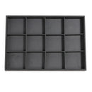 Black PU  Earring Jewelry Bracelet Organizer Display Tray Case Box Holder