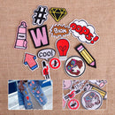 13pcs Boom Letter Embroidery Patch Applique Badge Sew Iron On Bag Fabric Crafts