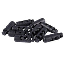 10 x Plastic Barrel Cylinder Stoppers Toggle Cord Locks Black Z7U3