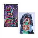2Pcs/Set Cute Dog And Cat Special Shaped Diamond Painting Diy 5D Partial Dr
