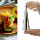 5pcs DIY Baking Cones Stainless Steel Spiral Baked Croissants Tubes Horn Pa