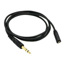 4.9ft Black Durable PVC 6.35mm to 3.5mm Male Female Audio Line Connector