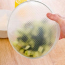 4Pack Stretch Reusable Silicone Bowl Food Storage Wraps Cover Seal Fresh Lids Nw
