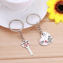 2pcs Zinc Alloy Heart I Love You Letter Key Chain Ring Valentine's Day Gifts