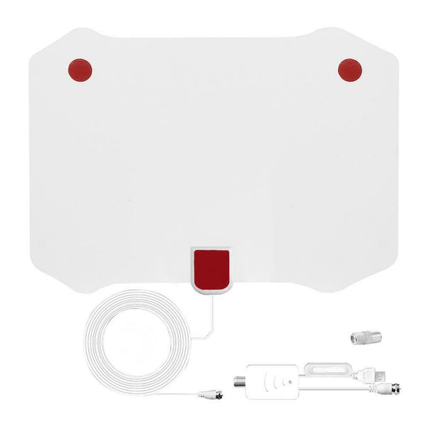 Indoor TV Antenna White 80 Miles w/ Signal Amplifier Digital HDTV Antenna A#S