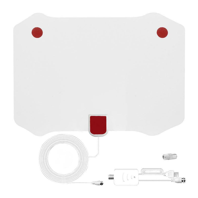 Indoor TV Antenna White 80 Miles w/ Signal Amplifier Digital HDTV Antenna A