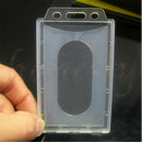 2PCS Vertical Hard Plastic ID Badge Holder Card Multi Transparent Clear