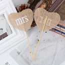 Party Supplies Natural Linen Flag Burlap Flags Wedding Decorations Mr & Mrs
