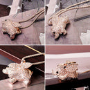 New Lady Charm Golden Rhinestone Elephant Pendant Necklace Long Sweater Chain 3c
