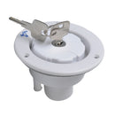 Universal White Gravity Water Hatch Fill Dish Lock Keys RV Trailer
