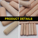400pcs/set Fluted Wood Dowel Durable Straight Grooved Pins Easy Insertion Home
