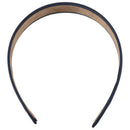 Woman plastic frame flannel lining hairband headband dark blue O9O8