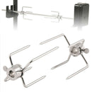 1Pair Rotisserie BBQ Spit Fork Roaster Chicken Pork Barbecue Accessories