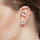 4 Pairs Round Rhinestone Earrings Zircon Crystal Ear Studs Korean Jewelry Gift